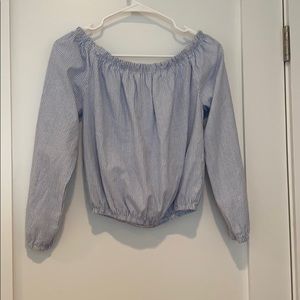 John Galt off the shoulder striped top